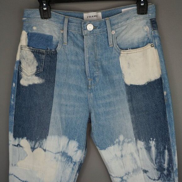 New Frame Le Original Bleached High Waist Straight Leg Jeans in Fresco size 26 - Picture 5 of 15